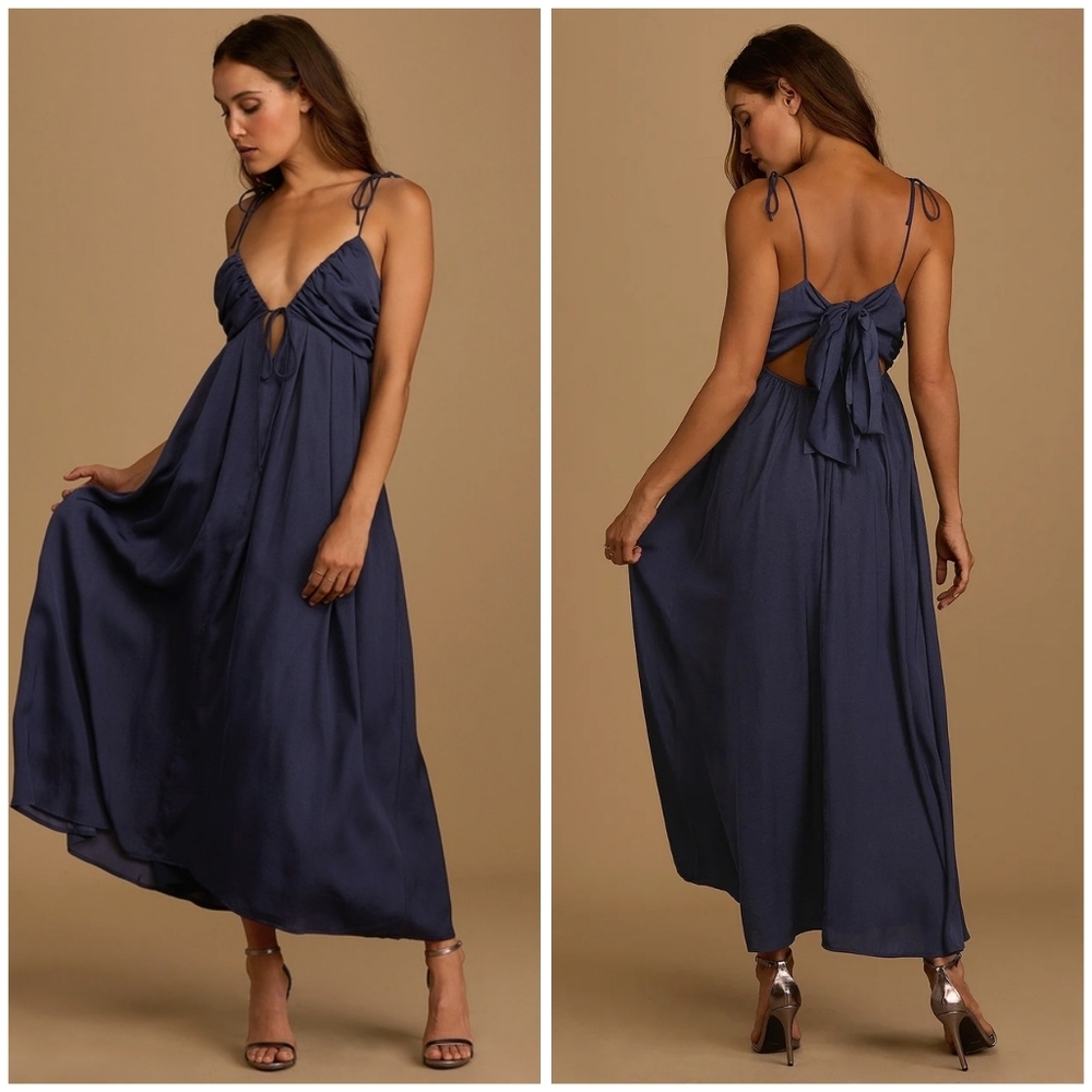 Lulu's Navy Blue Maxi Dress
